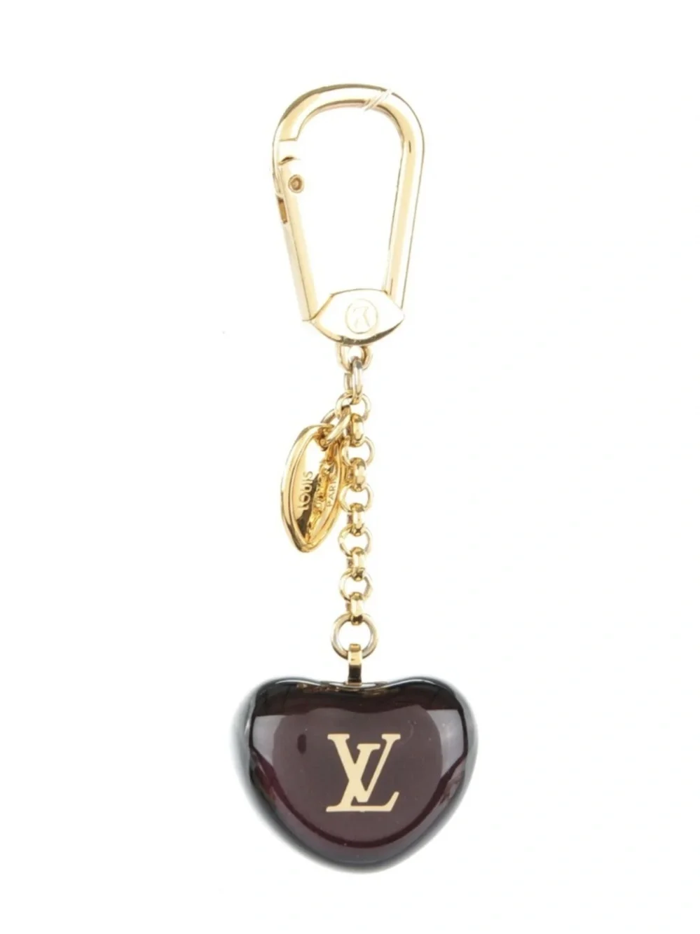 Louis Vuitton Pomme D’Amour Gold-Tone and Dark Brown Heart Key/Bag Charm